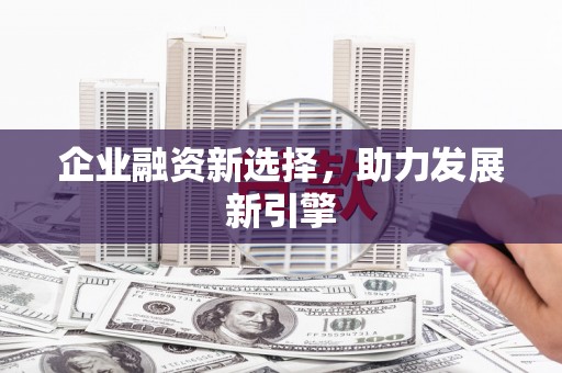 新沂企业融资新选择，助力发展新引擎