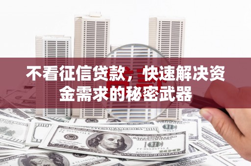 新沂不看征信贷款，快速解决资金需求的秘密武器