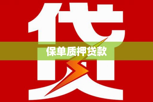 新沂保单质押贷款