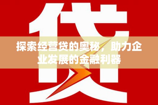 新沂探索经营贷的奥秘，助力企业发展的金融利器