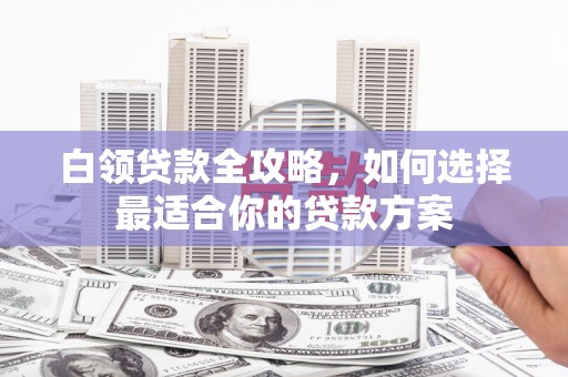 新沂白领贷款全攻略，如何选择最适合你的贷款方案